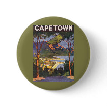 Vintage Travel Poster, Cape Town, Africa Pin