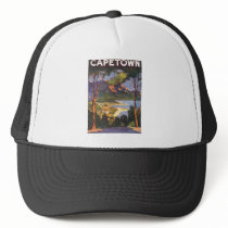 Vintage Travel Poster, Cape Town, Africa Mesh Hat