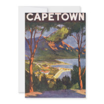 Vintage Travel Poster, Cape Town, Africa Custom Announcement