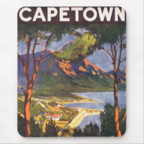 Vintage Travel Poster, Cape Town, Africa Mouse Pad