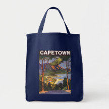 Vintage Travel Poster, Cape Town, South Africa Tote Bags
