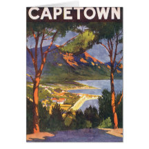 Vintage Travel Poster, Cape Town, South Africa Greeting Cards
