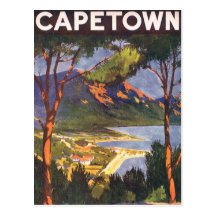 Vintage Travel Poster, Cape Town, South Africa Postcard
