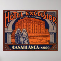 Vintage Travel Poster, Casablanca, Morocco, Africa
