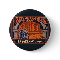 Vintage Travel Poster, Casablanca, Morocco, Africa Pinback Button