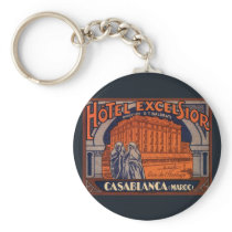 Vintage Travel Poster, Casablanca, Morocco, Africa Keychain