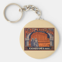 Vintage Travel Poster, Casablanca, Morocco, Africa Keychain