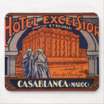 Vintage Travel Poster, Casablanca, Morocco, Africa Mouse Pad