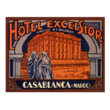 Vintage Travel Poster, Casablanca, Morocco, Africa Postcard
