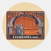 Vintage Travel Poster, Casablanca, Morocco, Africa Stickers