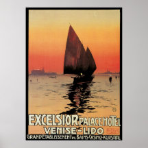 Vintage Travel Poster, Excelsior Palace Venice