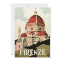 Vintage Travel Poster, Florence, Firenze, Italy Custom Invites