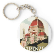 Vintage Travel Poster, Florence, Firenze, Italy Keychain