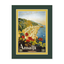 Vintage Travel Poster For Italy Postcard