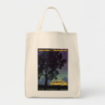 Vintage Travel Poster, Germany, Yellow Bus, Night Canvas Bag