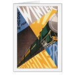 Vintage Travel Poster Graphic of Train Cards