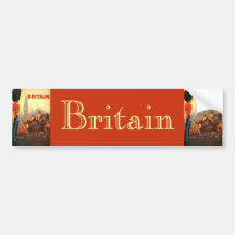 Vintage Travel Poster, Great Britain, England Bumper Sticker