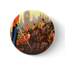 Vintage Travel Poster, Great Britain, England Pinback Buttons