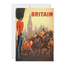 Vintage Travel Poster, Great Britain, England Custom Invitation