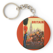 Vintage Travel Poster, Great Britain, England Key Chain