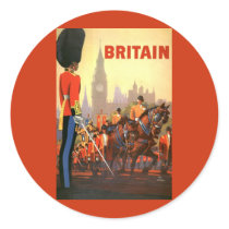 Vintage Travel Poster, Great Britain, England Round Sticker