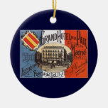Vintage Travel Poster, Hotel Paix, Madrid, Spain Ornaments
