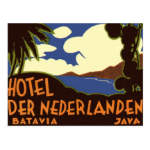 Vintage Travel Poster, Indonesia Postcard