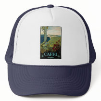 Vintage Travel Poster, Isle of Capri, Italy Trucker Hats