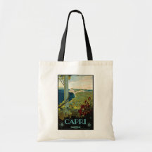 Vintage Travel Poster, Isle of Capri, Italy Italia Canvas Bag
