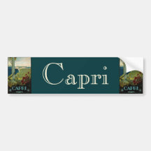 Vintage Travel Poster, Isle of Capri, Italy Italia Bumper Sticker