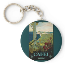 Vintage Travel Poster, Isle of Capri, Italy Keychain