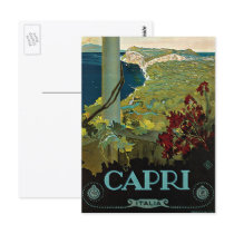 Vintage Travel Poster, Isle of Capri, Italy Post Cards