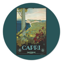 Vintage Travel Poster, Isle of Capri, Italy Stickers