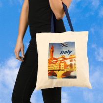 Vintage Travel Poster, Italy Canvas Bags