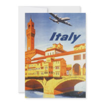 Vintage Travel Poster, Italy Personalized Announcements