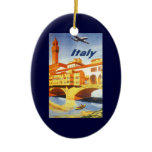 Vintage Travel Poster, Italy Christmas Tree Ornaments