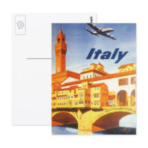 Vintage Travel Poster, Italy Postcard