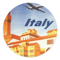 Vintage Travel Poster, Italy Round Sticker