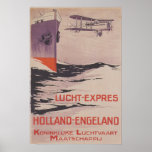 Vintage Travel Poster KLM Lucht-Express Poster posters