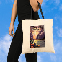 Vintage Travel Poster, Land of the Midnight Sun Bags