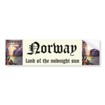 Vintage Travel Poster, Land of the Midnight Sun Bumper Sticker