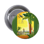 Vintage Travel Poster, Los Angeles, California Button