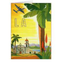 Vintage Travel Poster, Los Angeles, California Greeting Card