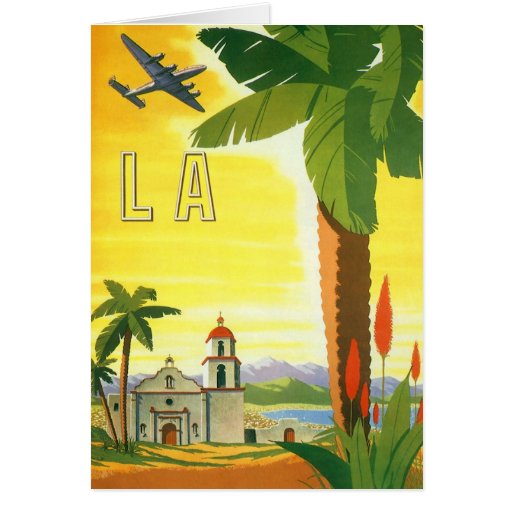 Vintage Travel Poster, Los Angeles, California Greeting Card
