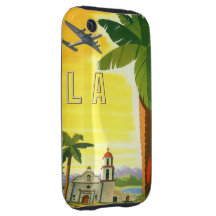 Vintage Travel Poster, Los Angeles, California iPhone 3 Tough Covers