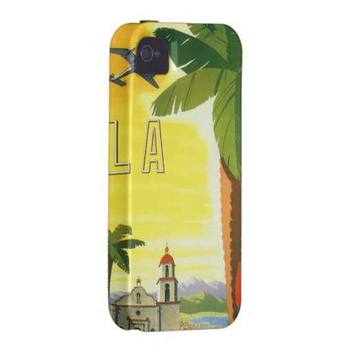 Vintage Travel Poster, Los Angeles, California Vibe iPhone 4 Covers