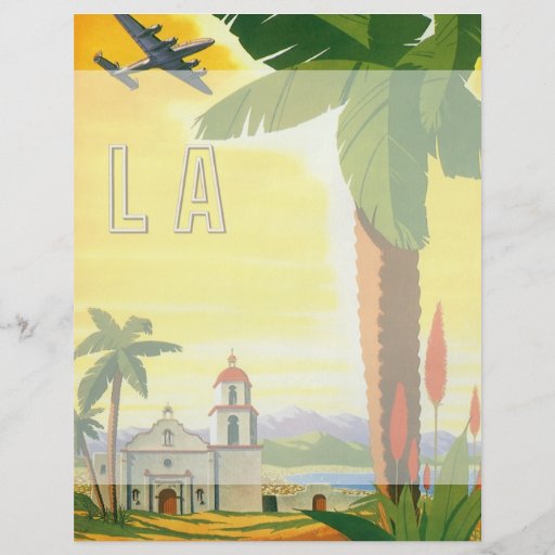 Vintage Travel Poster, Los Angeles, California Personalized Flyer