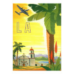 Vintage Travel Poster, Los Angeles, California Personalized Announcements
