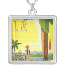 Vintage Travel Poster, Los Angeles, California Jewelry