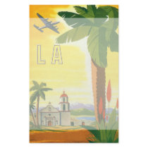 Vintage Travel Poster, Los Angeles, California Personalized Stationery